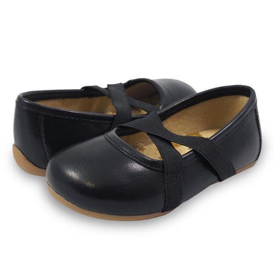 AURORA Ballet Flat Youth Girls Shoe| Black-Shoes-Livie & Luca
