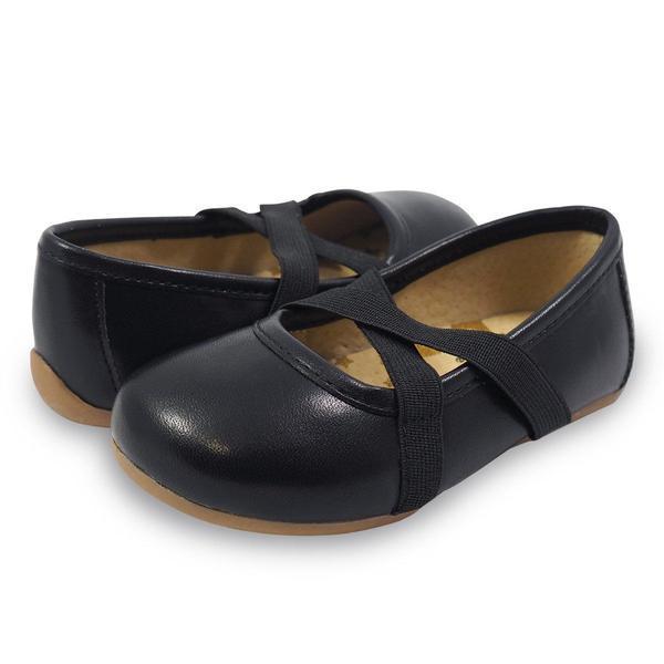 AURORA Ballet Flat Youth Girls Shoe| Black-Shoes-Livie & Luca