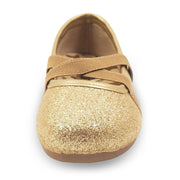 AURORA Ballet Flat (Youth) | Gold Sparkle-Shoes-Livie & Luca