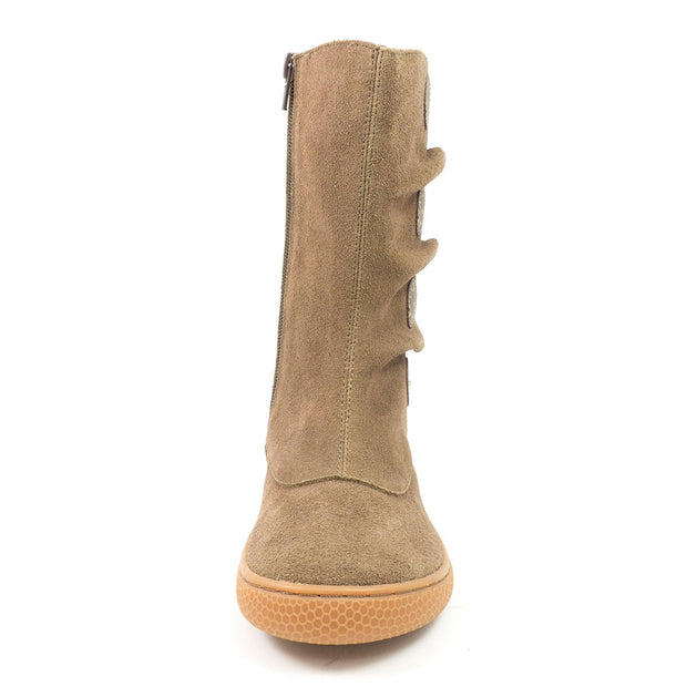 TIEMPO Toddler/Kids Girls Leather Boot | Taupe-Boots-Livie & Luca