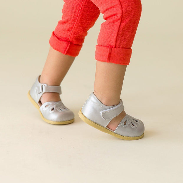 PETAL Mary Jane | Silver Metallic-Shoes-Livie & Luca