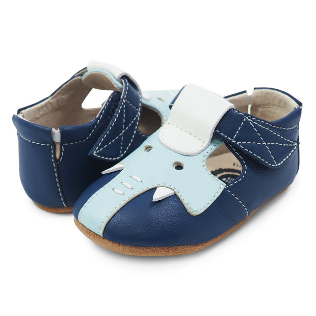 ELEPHANT T Strap (Baby) | Navy Blue-Shoes-Livie & Luca