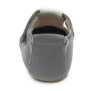 ELEPHANT T-Strap Baby Leather Shoe | Soft Gray-Shoes-Livie & Luca