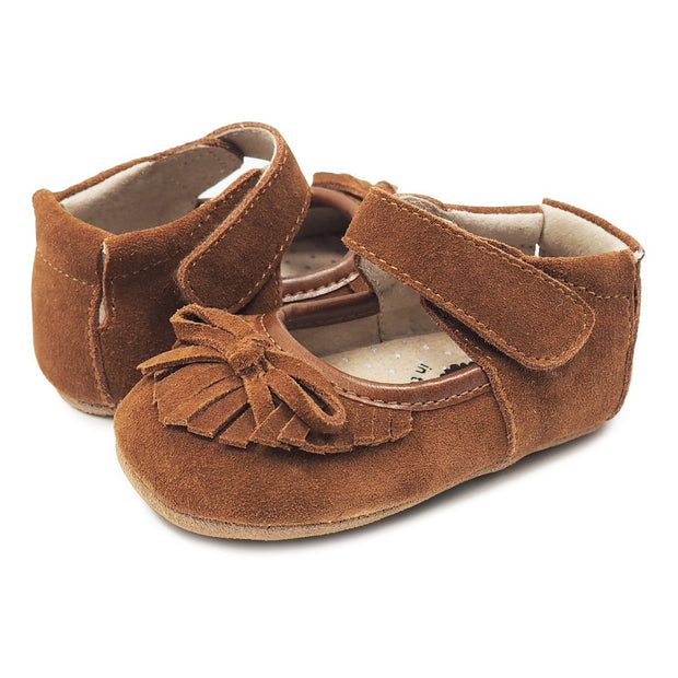 WILLOW Moccasin Baby Girls Leather Shoe | Camel-Shoes-Livie & Luca