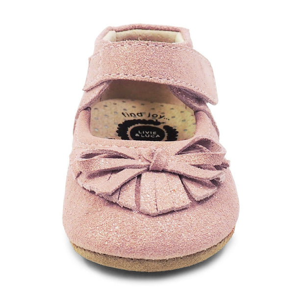 WILLOW Moccasin Baby Girls Leather Shoe | Desert Rose-Shoes-Livie & Luca