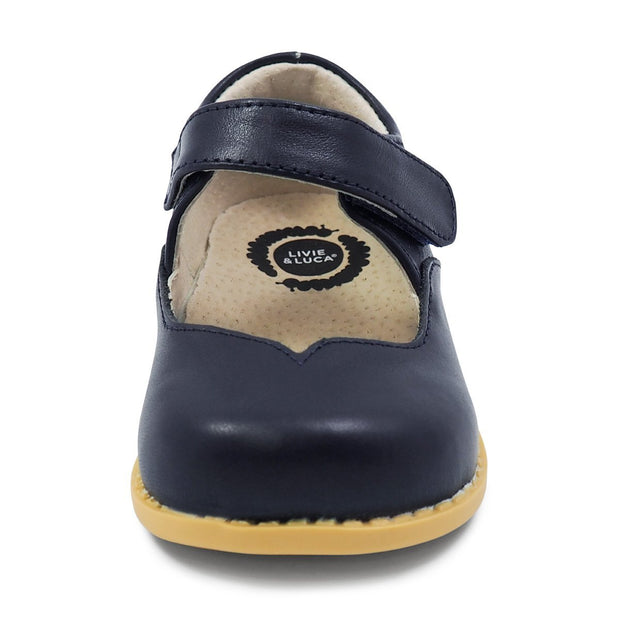ASTRID Mary Jane Youth Girls Leather Shoe | Navy-Shoes-Livie & Luca