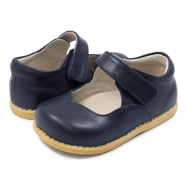 ASTRID Mary Jane Toddler/Kids Girls Leather Shoe | Navy-Shoes-Livie & Luca