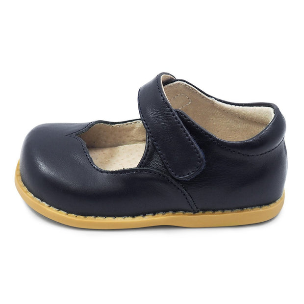 ASTRID Mary Jane Youth Girls Leather Shoe | Navy-Shoes-Livie & Luca