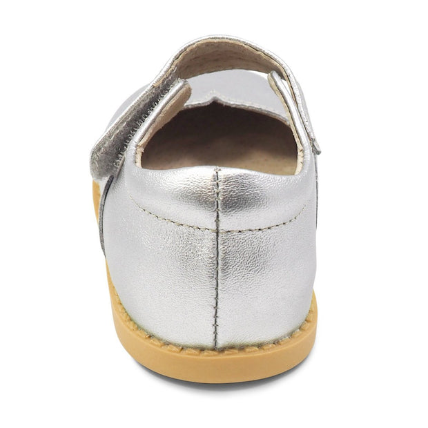 ASTRID Mary Jane Youth Girls Leather Shoe | Silver Metallic-Shoes-Livie & Luca
