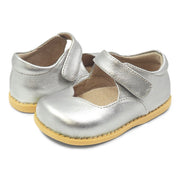ASTRID Mary Jane Youth Girls Leather Shoe | Silver Metallic-Shoes-Livie & Luca