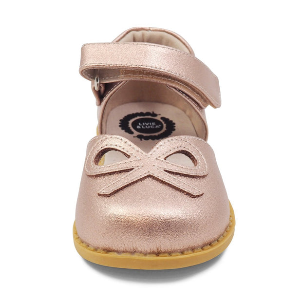 BOW Mary Jane Toddler/Kids Girls Leather Shoe| Rosegold Metallic-Shoes-Livie & Luca