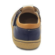 ELEPHANT T-Strap Toddler/Kids Leather Shoe | Navy-Shoes-Livie & Luca
