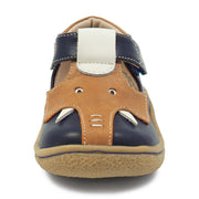 ELEPHANT T-Strap Toddler/Kids Leather Shoe | Navy-Shoes-Livie & Luca