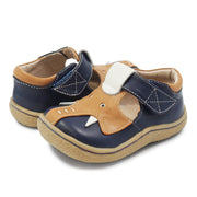 ELEPHANT T-Strap Toddler/Kids Leather Shoe | Navy-Shoes-Livie & Luca