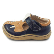 ELEPHANT T-Strap Toddler/Kids Leather Shoe | Navy-Shoes-Livie & Luca