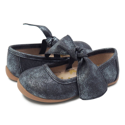HALLEY Ballet Flat Toddler/Kids Girls Shoe | Black Luster-Shoes-Livie & Luca