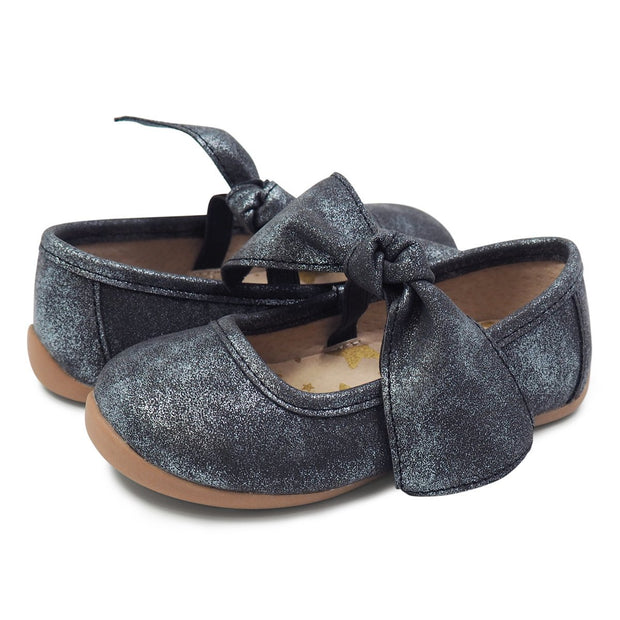 HALLEY Ballet Flat Toddler/Kids Girls Shoe | Black Luster-Shoes-Livie & Luca