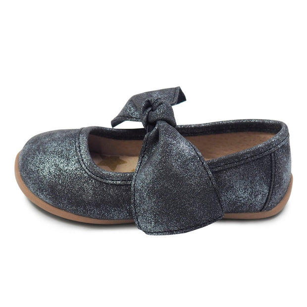 HALLEY Ballet Flat Toddler/Kids Girls Shoe | Black Luster-Shoes-Livie & Luca