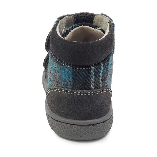 JAMIE High-Top Youth Boys Shoe | Gray Plaid-Sneaker-Livie & Luca