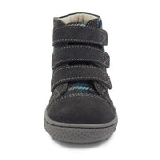 JAMIE High-Top Youth Boys Shoe | Gray Plaid-Sneaker-Livie & Luca