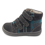 JAMIE High-Top Youth Boys Shoe | Gray Plaid-Sneaker-Livie & Luca