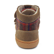 JAMIE High-Top Toddler/Kids Boys Shoe | Taupe Plaid-Shoes-Livie & Luca