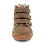 JAMIE High-Top Youth Boys Shoe | Taupe Plaid-Shoes-Livie & Luca
