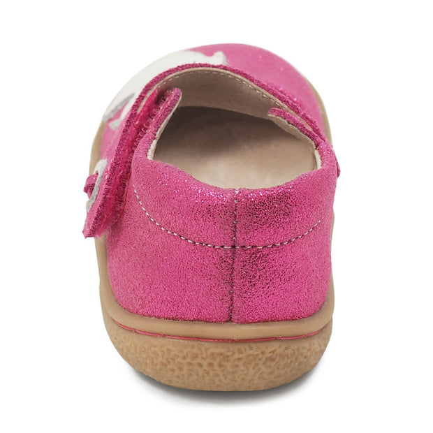 PIO PIO Mary Jane Toddler/Kids Girls Leather Shoe | Fuchsia Sparkle-Shoes-Livie & Luca