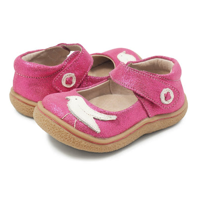 PIO PIO Mary Jane Toddler/Kids Girls Leather Shoe | Fuchsia Sparkle-Shoes-Livie & Luca