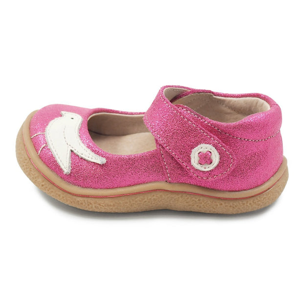 PIO PIO Mary Jane Toddler/Kids Girls Leather Shoe | Fuchsia Sparkle-Shoes-Livie & Luca