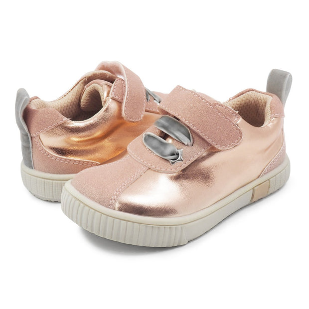 SPIN Sneaker Toddler/Kids Girls Shoe | Rosegold Shimmer-Shoes-Livie & Luca
