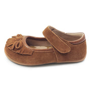 WILLOW Mary Jane Moccasin Youth Girls Leather Shoe | Camel-Shoes-Livie & Luca
