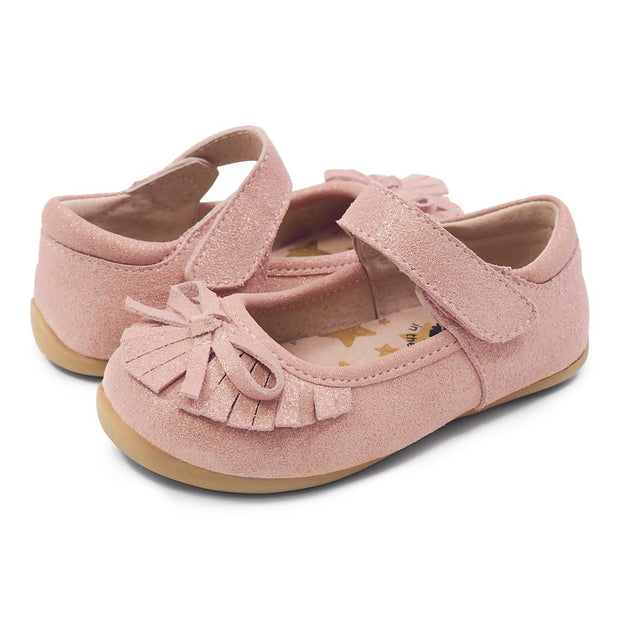 WILLOW Mary Jane Moccasin Youth Girls Leather Shoe | Desert Rose-Shoes-Livie & Luca