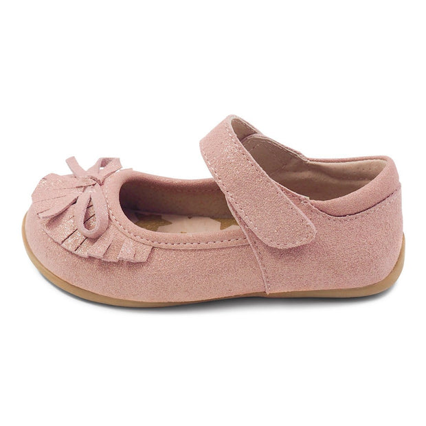 WILLOW Mary Jane Moccasin Toddler/Kids Girls Leather Shoe | Desert Rose-Shoes-Livie & Luca