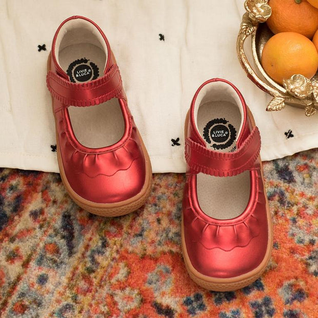 RUCHE Mary Jane | Red Metallic