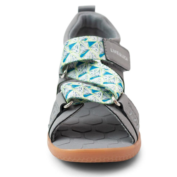 ZIGGY Sandal | Gray Triangle Print