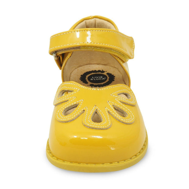 Petal Mary Jane for Toddler girls in yellow, front view