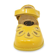 Petal Mary Jane for Youth Girls in Yellow, front view