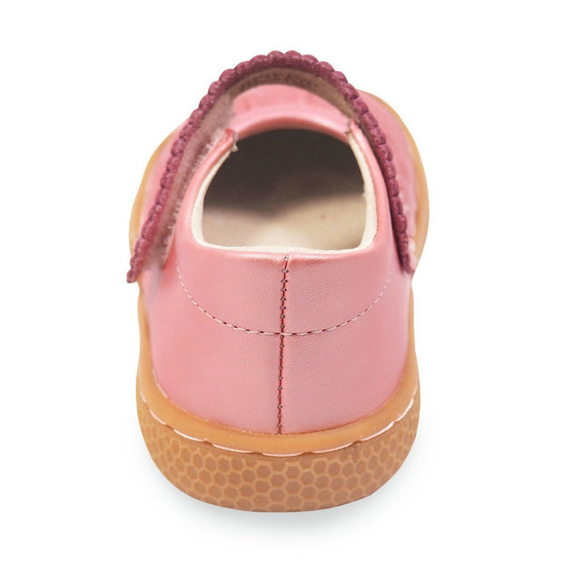 ruche mary jane in guava shimmer for toddler and little girls, heel