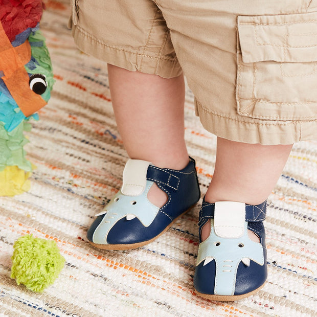 ELEPHANT T Strap (Baby) | Navy Blue-Shoes-Livie & Luca