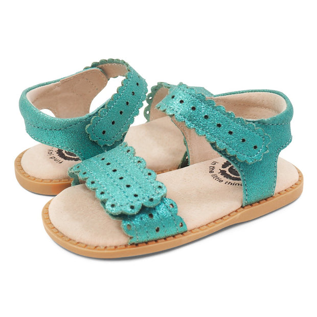 POSEY Sandal | Aqua Shimmer-Sandals-Livie & Luca