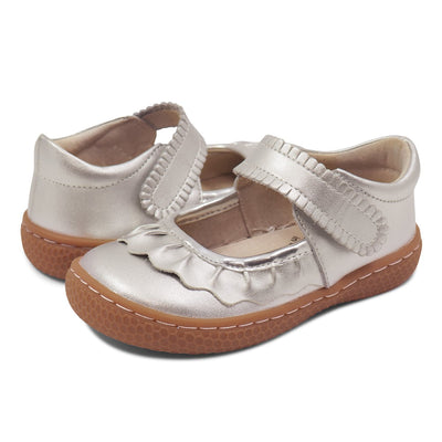 RUCHE Mary Jane (Youth) | Silver Metallic-Shoes-Livie & Luca