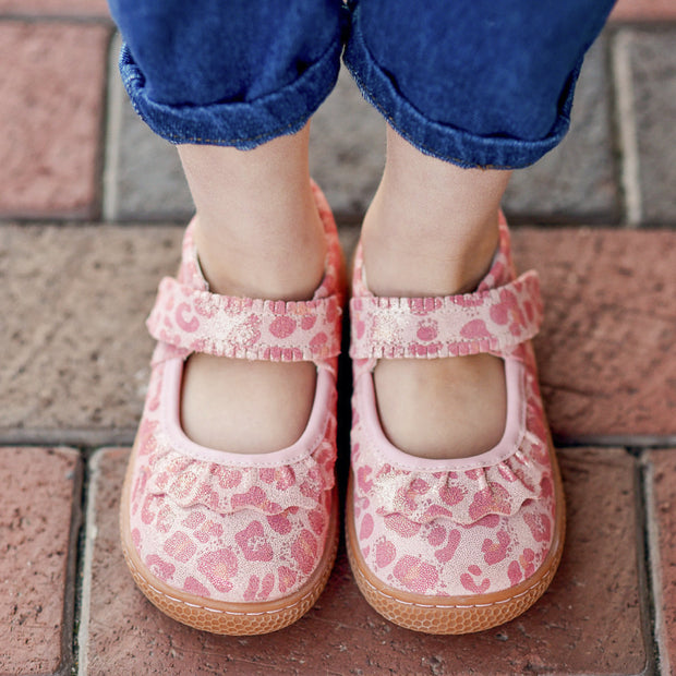 RUCHE CLASSIC Mary Jane | Pink Leopard Shimmer