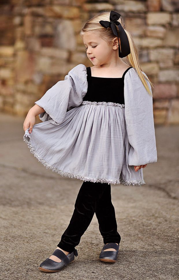 ARIA Ballet Flat | Dark Pewter Shimmer