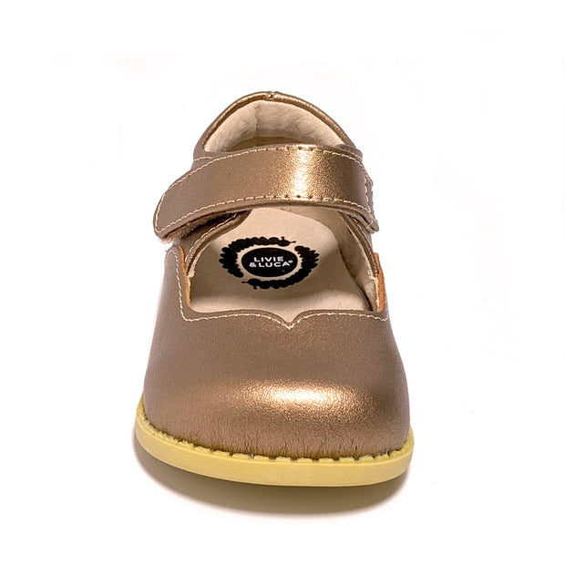 ASTRID Mary Jane Toddler/Kids Girls Leather Shoe | Copper Metallic-Shoes-Livie & Luca