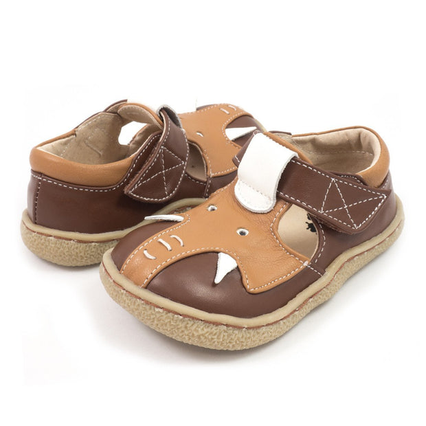 Adorable brown elephant shoes for kids, pair