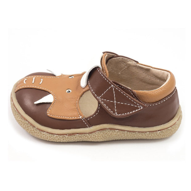 Adorable brown elephant shoes for kids, side