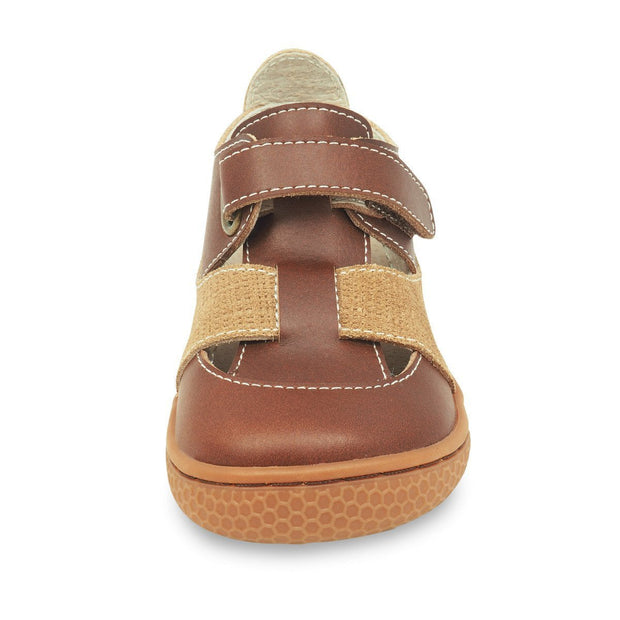 Captain boys sneaker sandal in brown, front