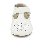  cora perforated baby shoe in milk, front view