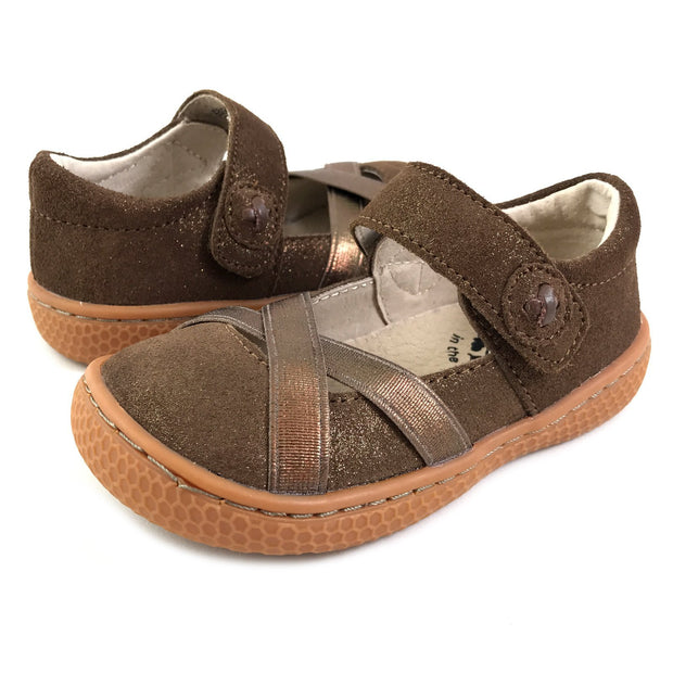 SERENA Mary Jane Youth Girls Leather Shoe | Copper Shimmer-Shoes-Livie & Luca